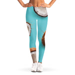 Blue Coconut Pattern Print Women's Leggings