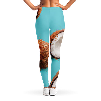Blue Coconut Pattern Print Women's Leggings
