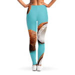 Blue Coconut Pattern Print Women's Leggings