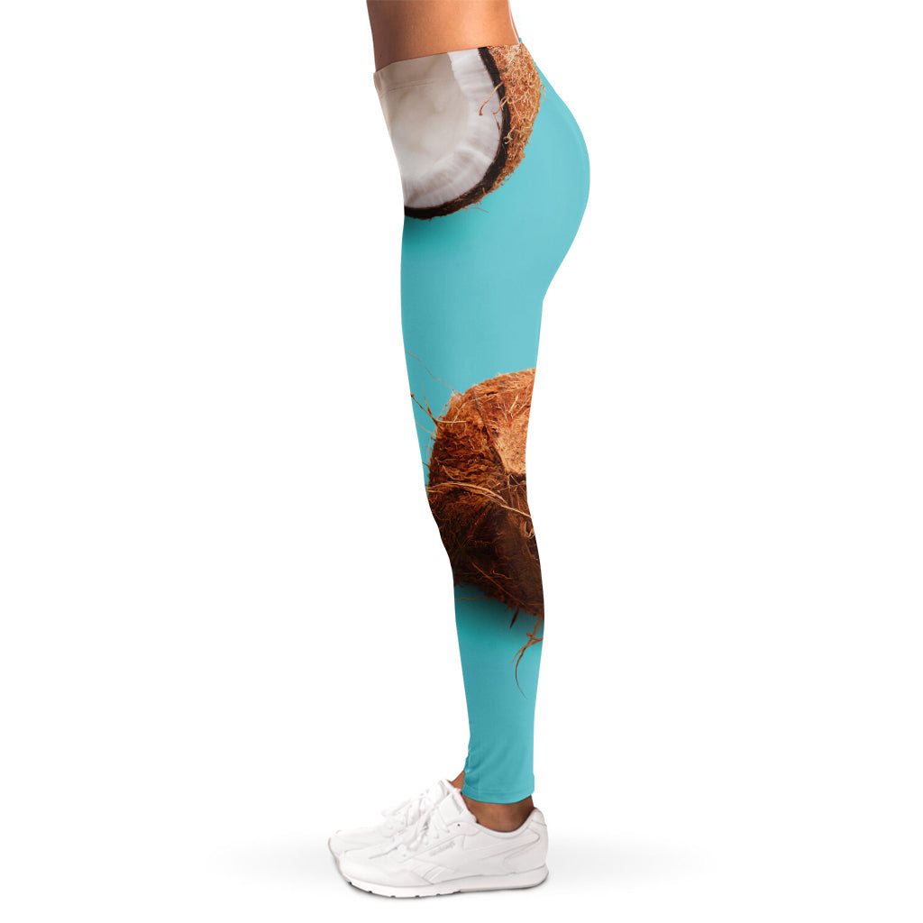 Blue Coconut Pattern Print Women's Leggings