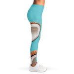 Blue Coconut Pattern Print Women's Leggings