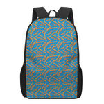 Blue Crispy Bacon Pattern Print 17 Inch Backpack