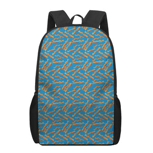 Blue Crispy Bacon Pattern Print 17 Inch Backpack