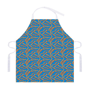 Blue Crispy Bacon Pattern Print Adjustable Apron