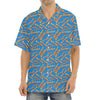 Blue Crispy Bacon Pattern Print Aloha Shirt