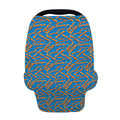 Blue Crispy Bacon Pattern Print Baby Seat Cover