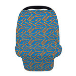 Blue Crispy Bacon Pattern Print Baby Seat Cover