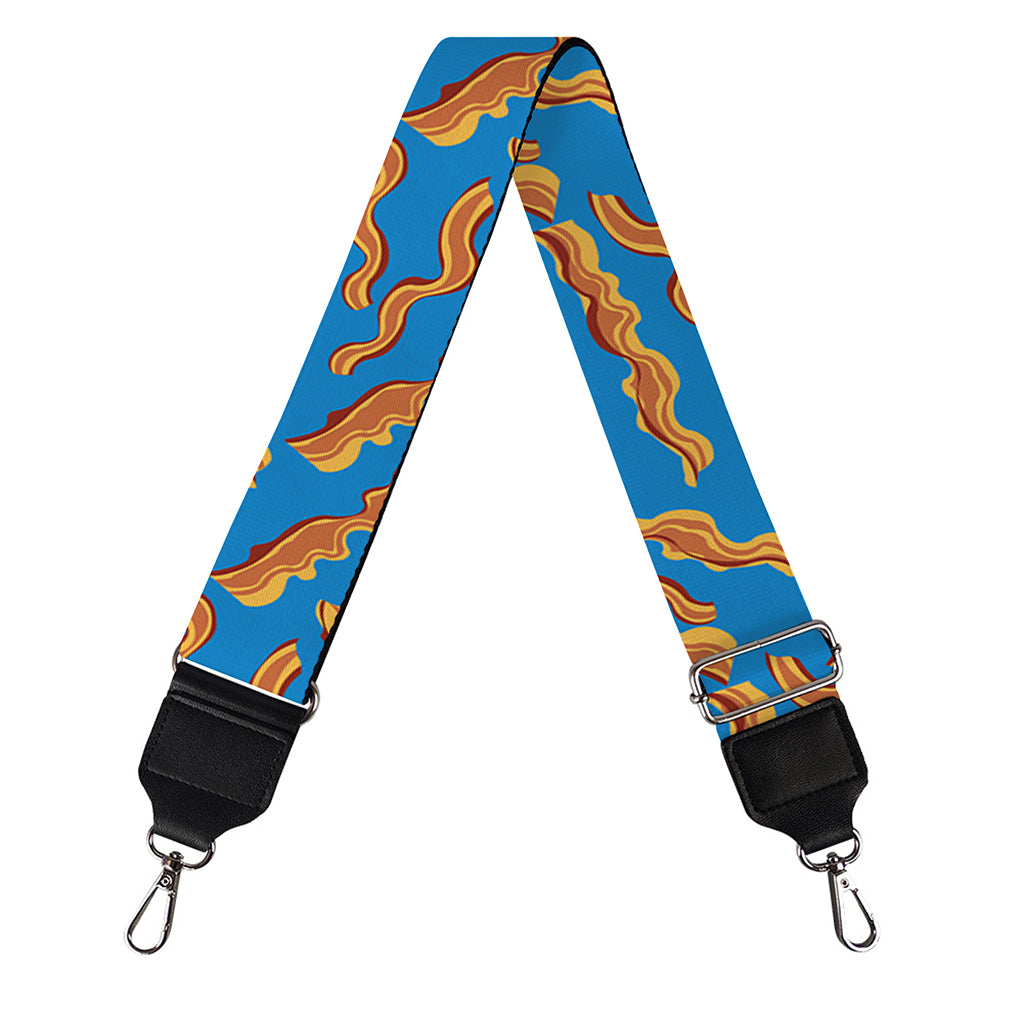 Blue Crispy Bacon Pattern Print Bag Strap