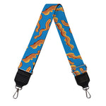 Blue Crispy Bacon Pattern Print Bag Strap