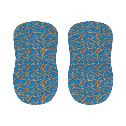 Blue Crispy Bacon Pattern Print Bar Stool Covers