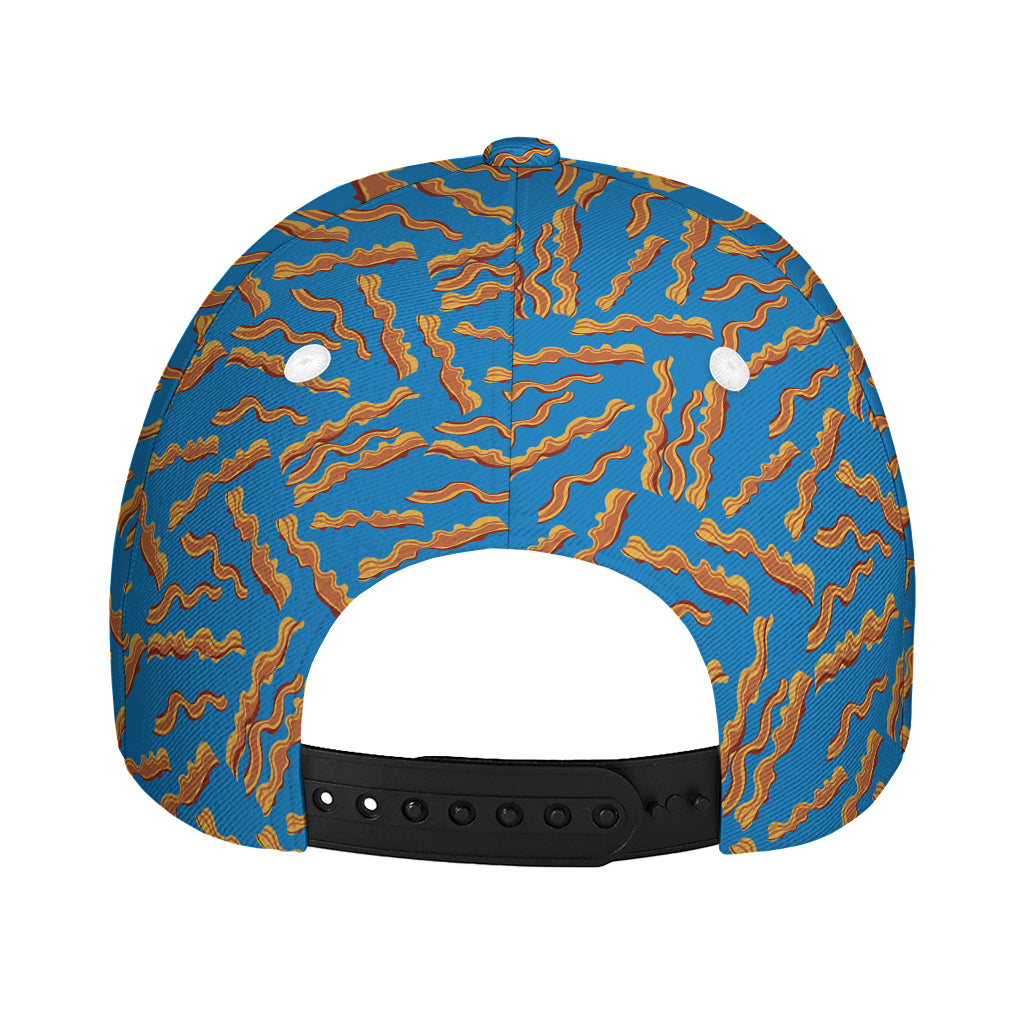 Blue Crispy Bacon Pattern Print Baseball Cap