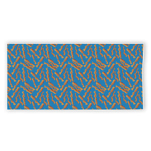 Blue Crispy Bacon Pattern Print Beach Towel