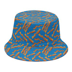 Blue Crispy Bacon Pattern Print Bucket Hat