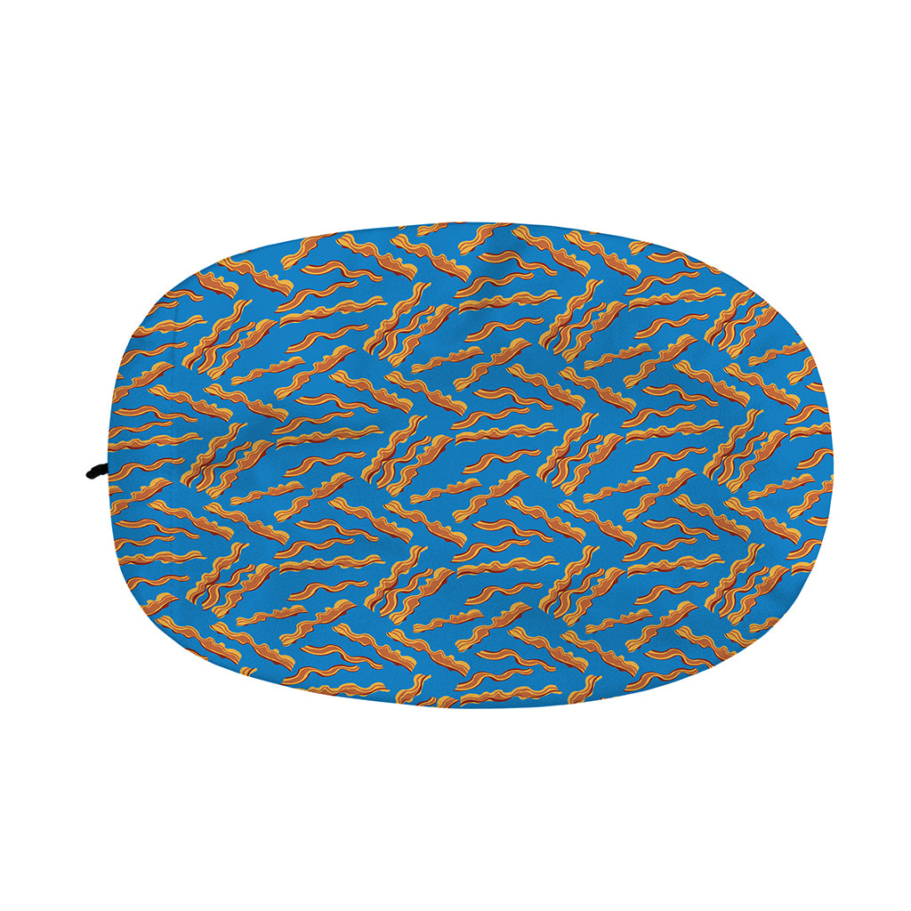 Blue Crispy Bacon Pattern Print Car Side Mirror Covers