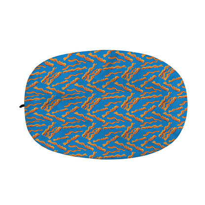 Blue Crispy Bacon Pattern Print Car Side Mirror Covers