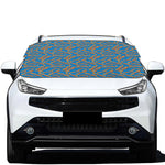 Blue Crispy Bacon Pattern Print Car Windshield Snow Cover