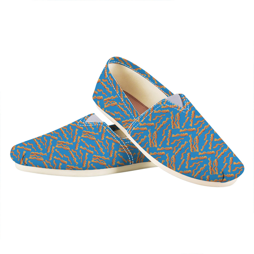 Blue Crispy Bacon Pattern Print Casual Shoes