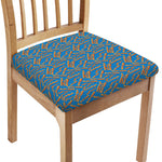 Blue Crispy Bacon Pattern Print Chair Cushion Cover