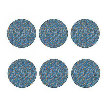 Blue Crispy Bacon Pattern Print Coaster Set