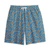 Blue Crispy Bacon Pattern Print Cotton Shorts