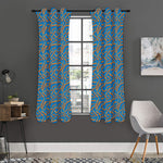 Blue Crispy Bacon Pattern Print Curtain