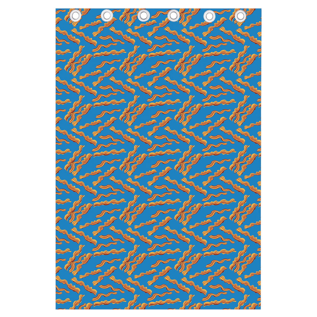 Blue Crispy Bacon Pattern Print Curtain