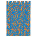 Blue Crispy Bacon Pattern Print Curtain