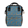 Blue Crispy Bacon Pattern Print Diaper Bag