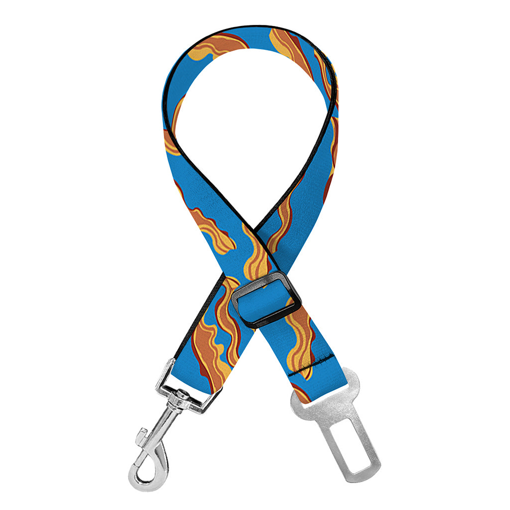 Blue Crispy Bacon Pattern Print Dog Seat Belt