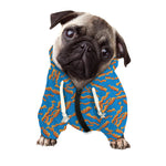 Blue Crispy Bacon Pattern Print Dog Zip Up Hoodie