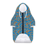 Blue Crispy Bacon Pattern Print Dog Zip Up Hoodie