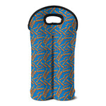 Blue Crispy Bacon Pattern Print Double Neoprene Wine Tote