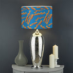 Blue Crispy Bacon Pattern Print Drum Lamp Shade