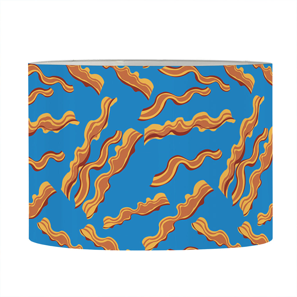 Blue Crispy Bacon Pattern Print Drum Lamp Shade