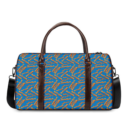Blue Crispy Bacon Pattern Print Duffle Bag