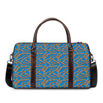 Blue Crispy Bacon Pattern Print Duffle Bag