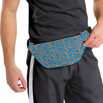 Blue Crispy Bacon Pattern Print Fanny Pack