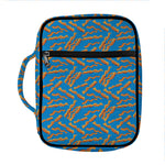 Blue Crispy Bacon Pattern Print Front Pocket Bible Bag