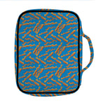 Blue Crispy Bacon Pattern Print Front Pocket Bible Bag