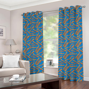 Blue Crispy Bacon Pattern Print Grommet Curtains