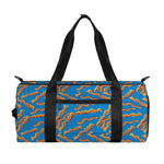 Blue Crispy Bacon Pattern Print Gym Bag