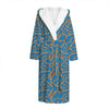 Blue Crispy Bacon Pattern Print Hooded Bathrobe