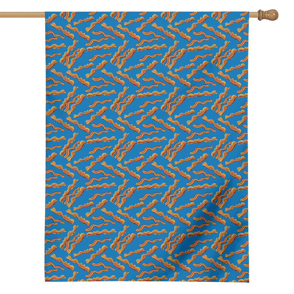 Blue Crispy Bacon Pattern Print House Flag