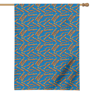 Blue Crispy Bacon Pattern Print House Flag