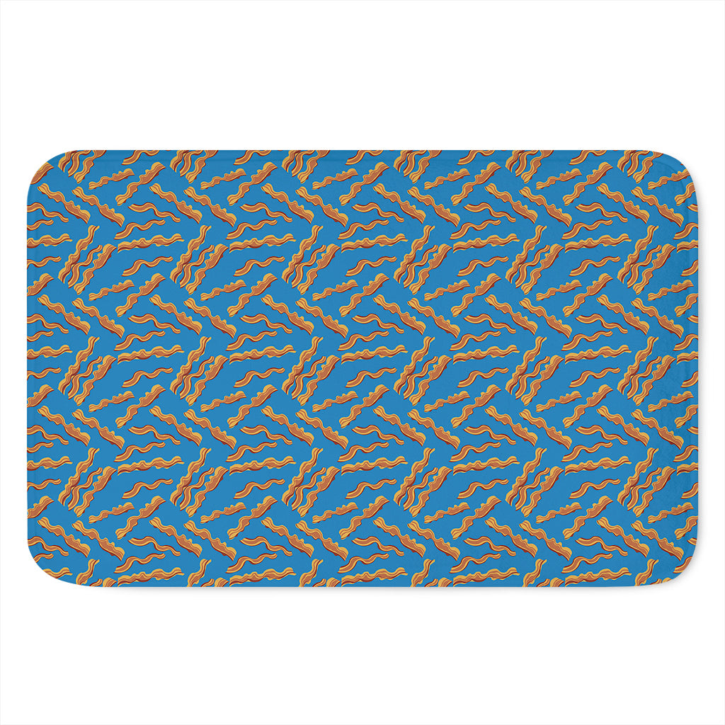 Blue Crispy Bacon Pattern Print Indoor Door Mat