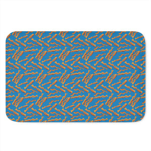 Blue Crispy Bacon Pattern Print Indoor Door Mat