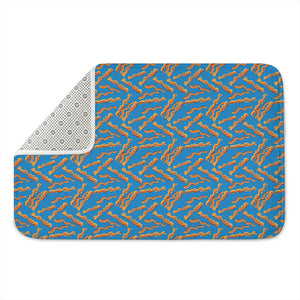 Blue Crispy Bacon Pattern Print Indoor Door Mat