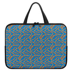 Blue Crispy Bacon Pattern Print Laptop Sleeve With Handle