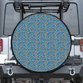 Blue Crispy Bacon Pattern Print Leather Spare Tire Cover