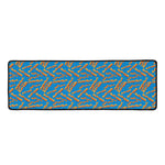 Blue Crispy Bacon Pattern Print Long Kitchen Mat